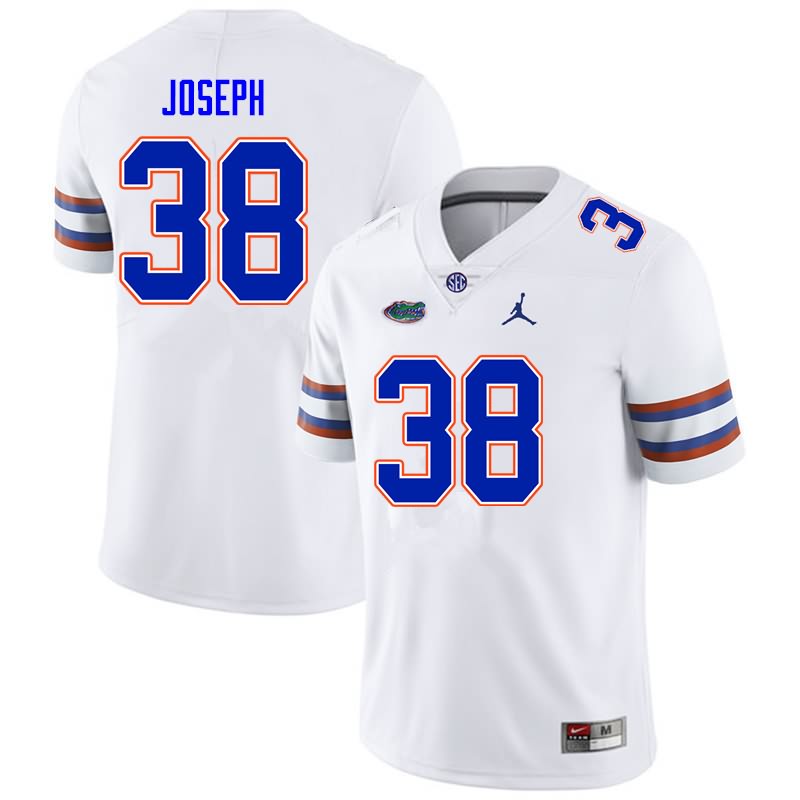 NCAA Florida Gators Carlson Joseph Men's #38 Nike White Stitched Authentic College Football Jersey XRK8164VE